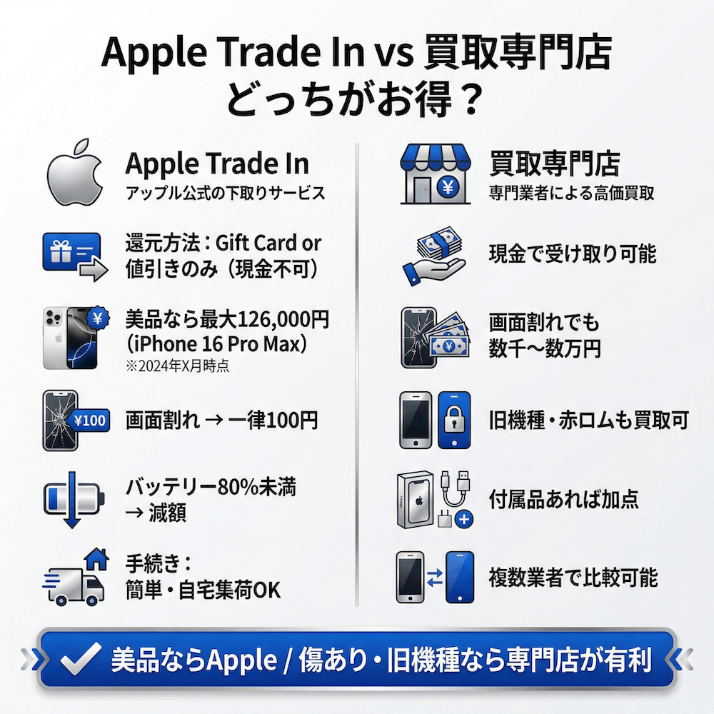 Apple Trade In vs 買取専門店 どっちがお得?